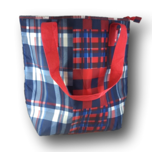 NEW: QVC plaid foldable insulated shopping bag